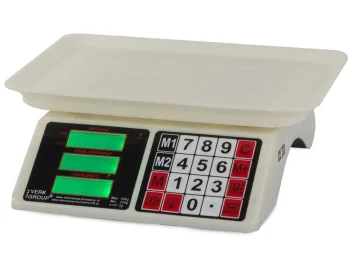 Elektroniskie tirdzniecības svari 40kg / 2g, balti