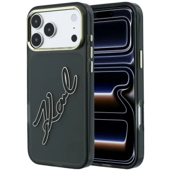 Karl Lagerfeld IML Big Signature vāciņš iPhone 18 Pro / 17 Pro, melns