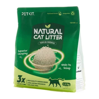 Augu izcelsmes sacietējošas kaķu smiltis Petkit Natural Cat Litter 4 x 2.4 kg