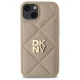 DKNY Quilted Stack Logo vāciņš Apple iPhone 14, bēšs