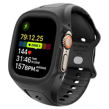 Spigen Liquid Air Pro siksniņa ar vāciņu Apple Watch Ultra 49mm, melna