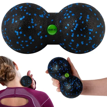 Neo-Sport NS-966 dubultā masāžas un fitnesa bumbiņa, melna/zila