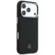 Mercedes Leather Semi Wrap Grill Pattern MagSafe vāciņš iPhone 17 Pro, melns