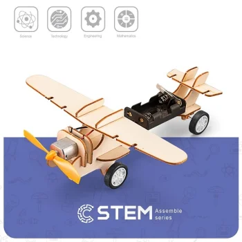 Koka STEM konstruktors Lidmašīna ar propelleru