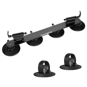 Velosipēdu jumta bagāžnieks ar piesūcekņiem Rockbros XP1002 2 velosipēdiem, melns