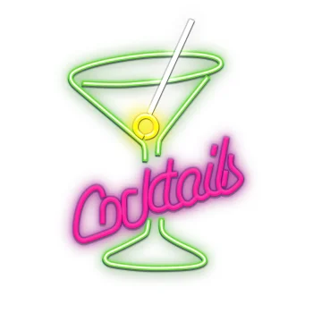 Forever Light COCKTAILS neona LED zīme uz pleksistikla pamatnes