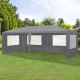 Dārza telts paviljons 3x6 m MultiGarden ar 6 sienām, pelēks
