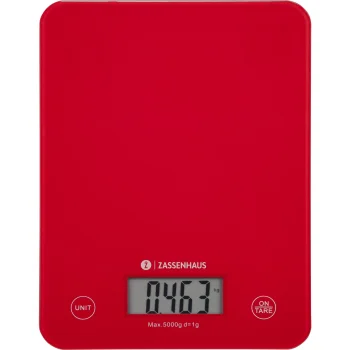 Zassenhaus Balance digitālie virtuves svari, līdz 5 kg, sarkani