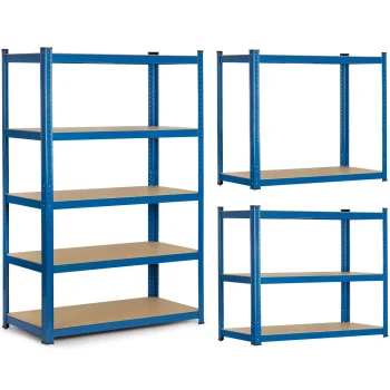 Humberg 4842 metāla noliktavas plaukts 150 x 75 x 30 cm, zils