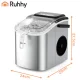 Ruhhy 1.2L ledus ģenerators, 12 kg/24h, sudraba krāsā