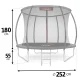 Neo-Sport NS-08C231 dārza batuts ar iekšējo tīklu 252 cm, melns
