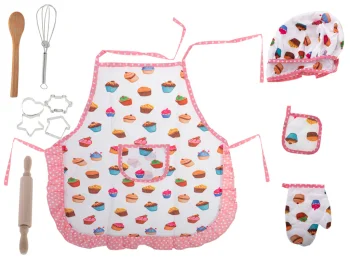 Virtuves Bērnu Komplekts Ēdienu Pagatavošanai Cepšanai + priekšauts un piederumi | Kitchen Kids Set
