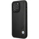 BMW vāciņš iPhone 14 Pro Max 6.7\" BMHCP14X22RBDK Leather Blue Dots, melns