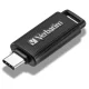 USB zibatmiņa Verbatim Store \'n\' Go 64 GB USB-C USB 3.2 Gen 1 ar iebīdāmu savienotāju, melna