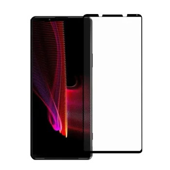 5D Aizsargstikls Sony Xperia 1 III, Melns Pilna Pārklājuma (Tempered Glass)