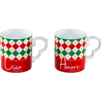 Porcelāna krūzīšu komplekts Bialetti Tricolore, 300 ml, 2 gab.
