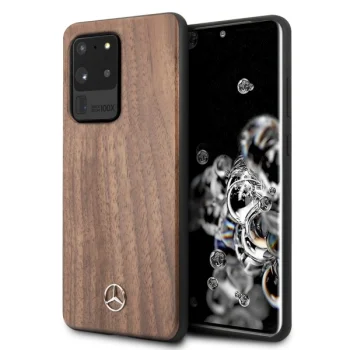 Mercedes Samsung Galaxy S20 Ultra vāciņš Wood Line Walnut, gaiši brūns