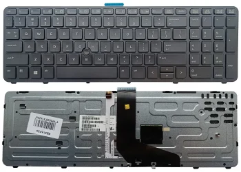 Tastatūra HP ZBook 15 G1 G2, 17 G1 G2 ar apgaismojumu un kursorpogu, US, melna