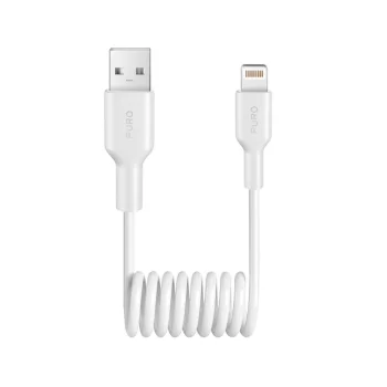 Puro 12W USB-A uz Lightning spirālveida kabelis 1m, balts