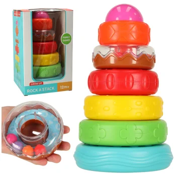 Attīstoša Rotaļlieta Tornis Piramīda Montesori Sensoriskā Mīkla, 7 elementi | Educational Pyramid Tower Sensory...