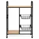 Virtuves ratiņi uz riteņiem ModernHome, 2 plaukti un 2 izvelkami grozi, 56.5x30x86.5 cm