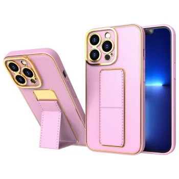 Telefona vāciņš Samsung Galaxy A12 5G ar salokāmu statīvu, rozā