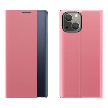Atverams vāciņš Sleep Case ar lodziņu priekš iPhone 13 mini, rozā