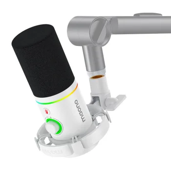 Dinamiskais mikrofons Maono PD200x, USB-C / XLR, RGB, balts