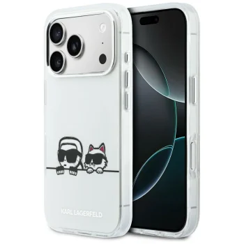 Karl Lagerfeld IML Karl & Choupette MagSafe Vāciņš iPhone 17 Pro, Balts