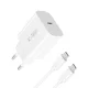 Tech-Protect NC20W tīkla lādētājs PD 20W ar USB-C kabeli, balts