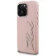 Karl Lagerfeld FW Grained Signature Logo iPhone 16 Pro vāciņš, rozā
