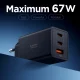 Spigen Essential EE673EU GaN tīkla lādētājs 2xUSB-C 1xUSB-A 67W melns