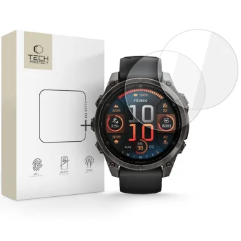 Tech-Protect Glass Fit+ aizsargstikls Garmin Fenix 8 47mm, 2 gab., caurspīdīgs