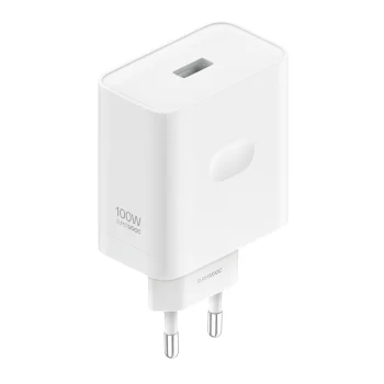 Sienas lādētājs Oppo VCBAOBEH 100W USB-A ar USB-A–USB-C kabeli, balts