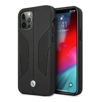 BMW iPhone 12 Pro Max vāciņš Perforated Sides, melns