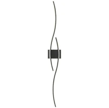 Melna Sienas Lampa Gaismeklis 60cm, Auksti balta gaisma | Black Wall Lamp