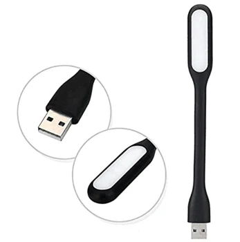 Elastīga USB LED lampiņa portatīvajam datoram, 6 LED, melna