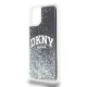 DKNY iPhone 11 / Xr vāciņš Liquid Glitter Big Logo, melns