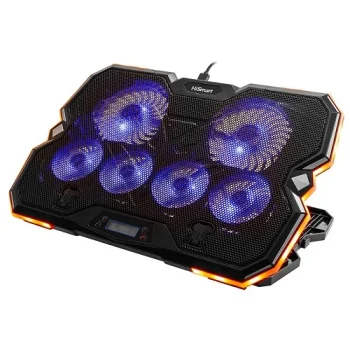 Portatīvā datora dzesēšanas paliktnis HiSmart DCX-A103 6 RGB ventilatori