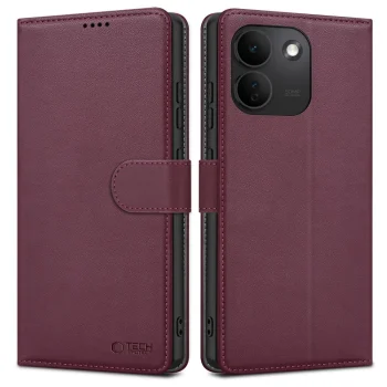 Tech-Protect Wallet atverams maciņš Xiaomi Redmi Note 17 Pro Max 5G, bordo