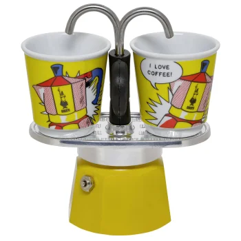 Bialetti MINI EXPRESS Lichtenstein espresso kafijas komplekts Dzeltens
