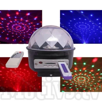 LED Disko bumba projektors ar MP3 atskaņotāju un pulti