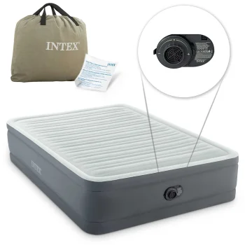 Intex 64906ND divvietīgs piepūšamais matracis ar iebūvētu sūkni, 203x152x46 cm