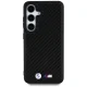 BMW Leather Carbon MagSafe vāciņš Samsung Galaxy S25 telefonam - Melns