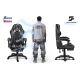 Spēļu krēsls ar kāju balstu Specter Sofotel ergonomisks, melns