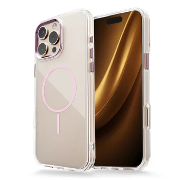 Vāciņš Clear Thin Mag priekš iPhone 17 Air 6,6", rozā