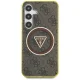 Guess 4G Glitter Triangle Buttons MagSafe vāciņš Samsung Galaxy S25, Brūns