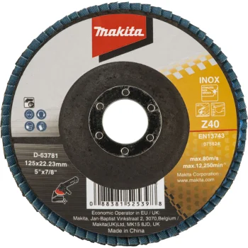 Lapiņu slīpripa Makita 125 mm Z40, 22.23 mm, zila