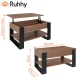 Ruhhy Kafijas Galds ar Paceļamu Virsmu, 92x51x47-61 cm, Ozols/Melns