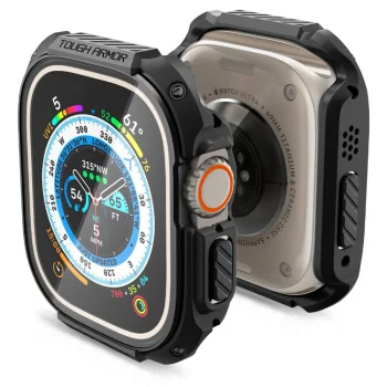 Spigen Tough Armor vāciņš Apple Watch Ultra 49 mm pulkstenim, melns